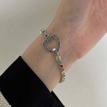 Thai Silver & Rainbow Zirconia Bracelet